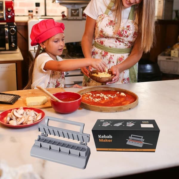 Kebab Maker Press, Manuell Grå Plast Kofta Form For Tradisjonell Kebab, BBQ, Og Hjemmelaging