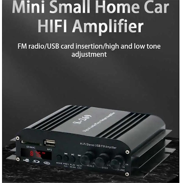 XJ-S-269 4x400w 4.0ch Mini Effektforstærker Audio Karaoke Hjemmebiograf Forstærkere Hjemme Bil Trådløs Forstærker