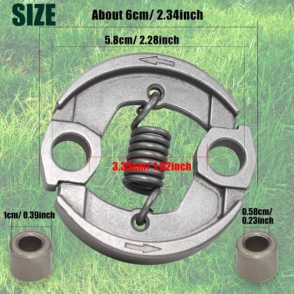 Stål Clutch & Spennfjærsett, Passer STIHL FS90 FC90 FS90R FC100 FS100 FS110 M100 HT100 HT131 HT101 HL100 HL90 Gressklippere, Erstatter 4180-160-2000