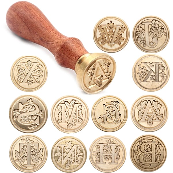 26 engelske bogstaver Initialer Personligt brevstempel/Seglvoks /bryllupsvoks Seglstempel Brugerdefinerede invitationer Kuverter