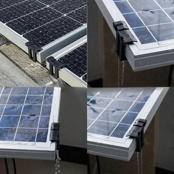 10 stk. 30/35/40 mm solcellepanel vannavløpsklips Fotovoltaiske moduler Rengjøringsklips for vannavløp Solenergileveranser