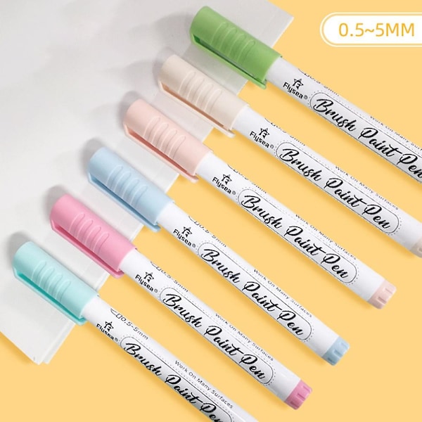 XJ-FLYSEA FS-2BR 12 kpl akryylimaalitussit 0,5–5 mm ohut kärki, värimerkkauskynät graffiteihin (YJD)