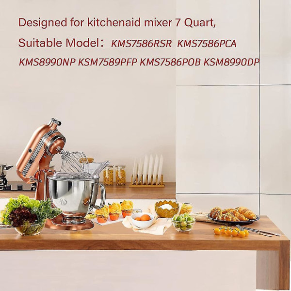 11-tråds piskeris tilbehør til KitchenAid røremaskine, passer 7-quartBY Som vist