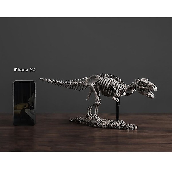Simuleringsfossil af dinosaurskelet, statue, dyr, harpikshåndværk, ornament, innovativ til hjemmet
