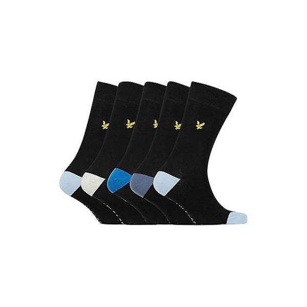XJ-Lyle and Scott herr Graham 5-pack strumpor - svart/blå