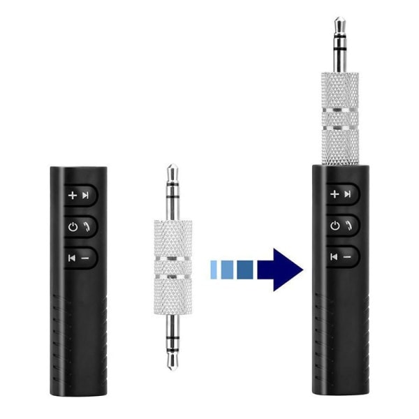 XJ-Bluetooth-aux-adapter - Indbygget mikrofon Sort