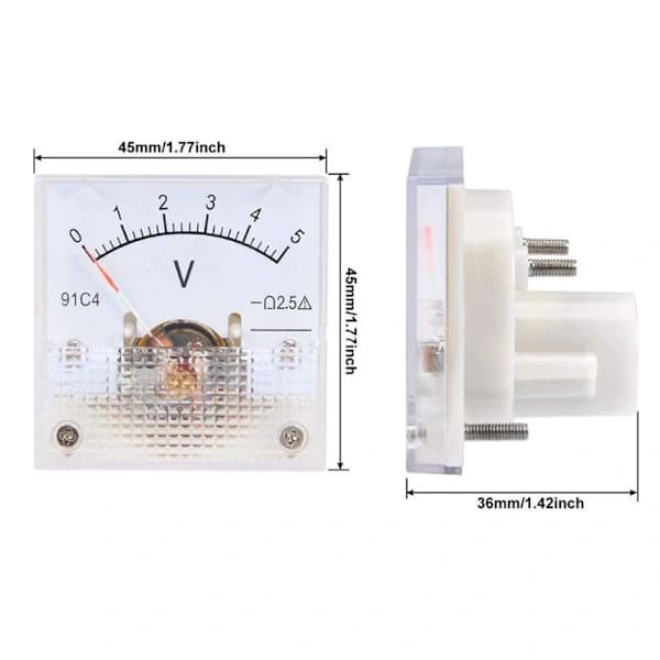 DC Voltmeter Analog Panelmåler 0-5V 0-5V 0-5V[ca]