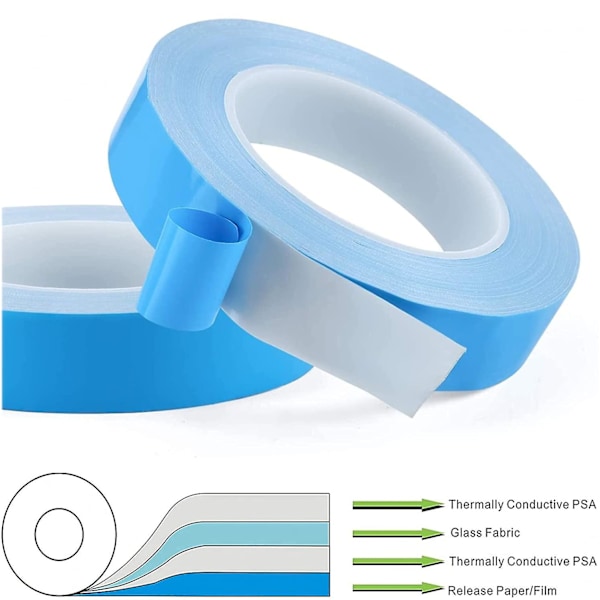 XJ-Varmeledende Tape 25mx20mm Dobbeltsidig Termisk Limtape For CPU GPU SSD-Disk LED PCB IGBT Mos T