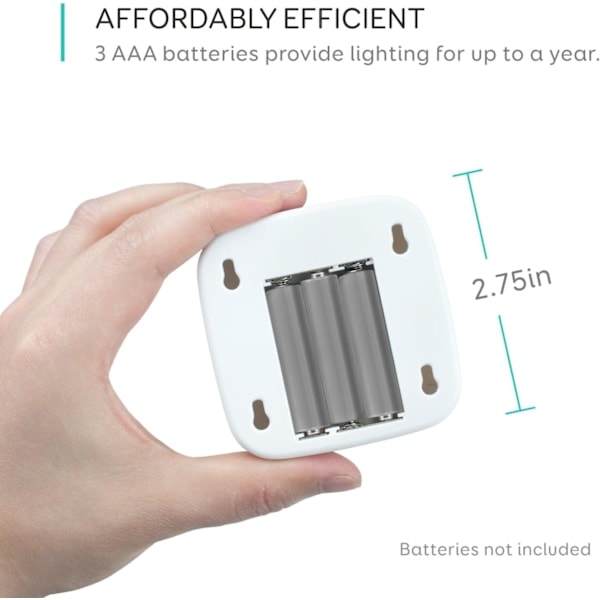 Lumi 3-pak LED-natlampe med bevægelsessensor, varmt hvidt lys, automatisk tænd/sluk, orienteringslys, energieffektiv (3-pak)