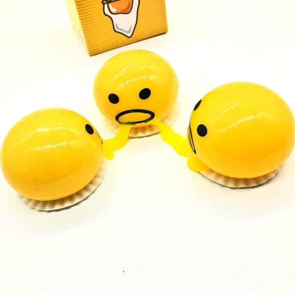 Pressad Kräkande Äggula Squeeze Boll Gul 3-pack