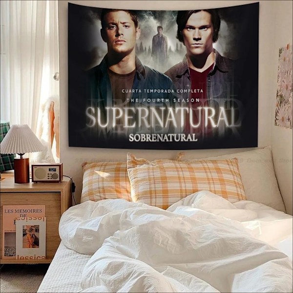 TV-serien Supernatural Tapestry Anime Tapestry Hängande Tarot Hippie Väggmattor Sovsal Väggbonader