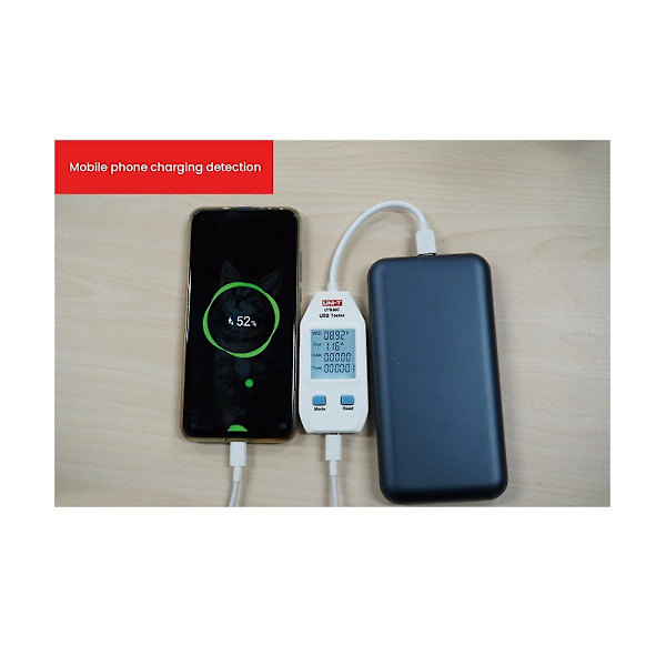 XJ-Ut658c Digitalt LCD USB Tester Detektor Spænding Strøm Oplader Effekt Kapacitetsmåler Med Datalagring
