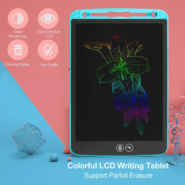 10 tum LCD Ritplatta Bärbar Digital Skrivplatta LCD Färgskärm Delvis Raderbar Ritplatta med Penna [DmS] Rosa 8,5 tum