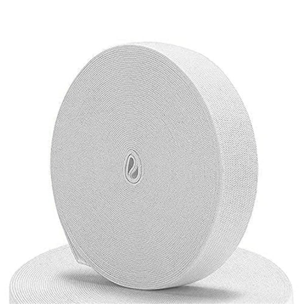 XJ-Vit Syresår 40m 20mm Stickad Elastisk Spole Kraftig Stretch Hög Elasticitet Band Material