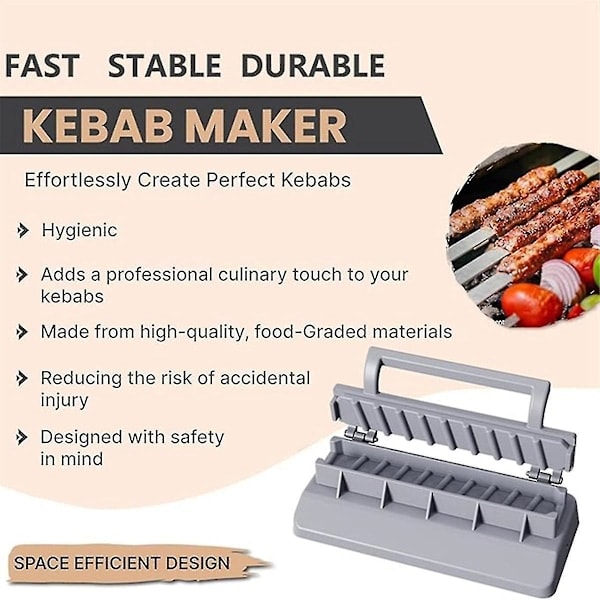 Stor Kebabpresser, Grå Plast Kabab, Manuel Kababform, Kebabproducent Grillspyd
