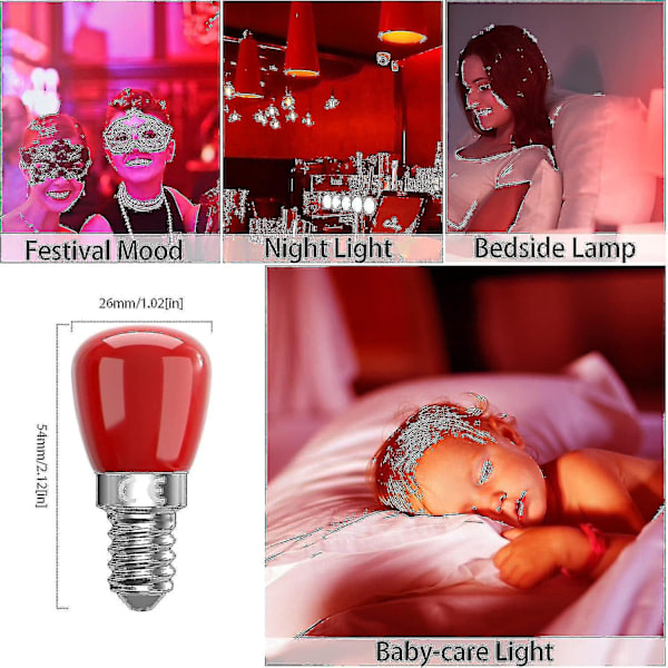 E14 punainen LED-lamppu 3W E14, koristeellinen punainen E14 LED-lamppu, 25W korvaava
