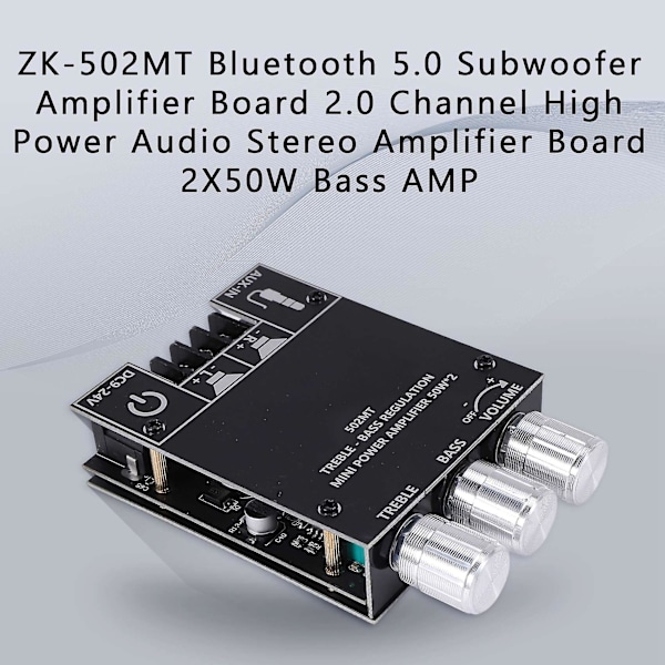 XJ--502mt Bluetooth 5.0 Subwoofer Förstärkarkort 2.0 Kanal Ljud Stereo Förstärkarkort 2x50w Bas