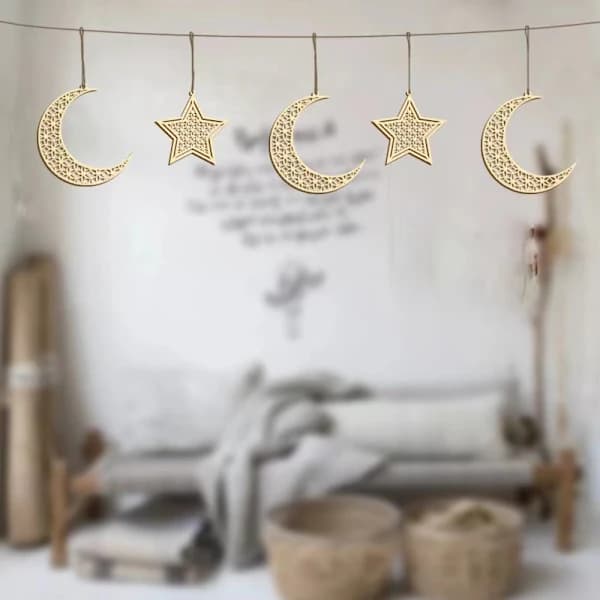 9 st Eid Mubarak Ramadan Dekorationer