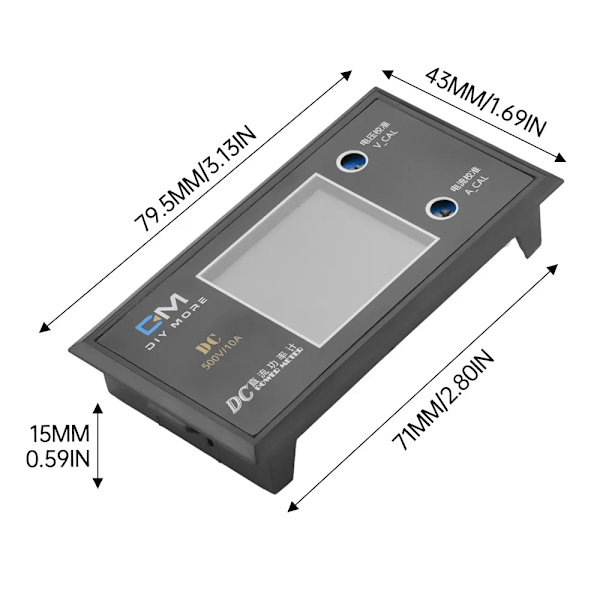 LCD Digital Voltmeter Amperemeter Wattmeter DC0-500V 10A 999W Spänning Ström Effektmätare Volt Detektor Testare Monitor