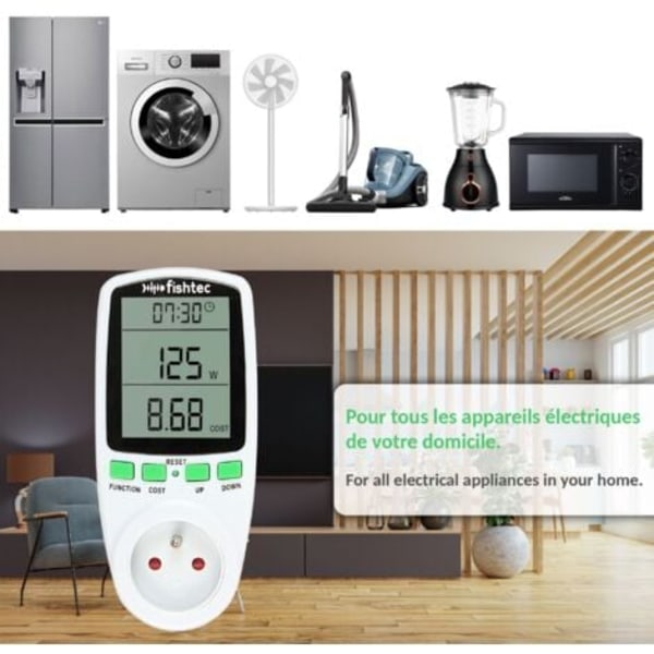 FISHTEC Wattmeter Energiforbruk