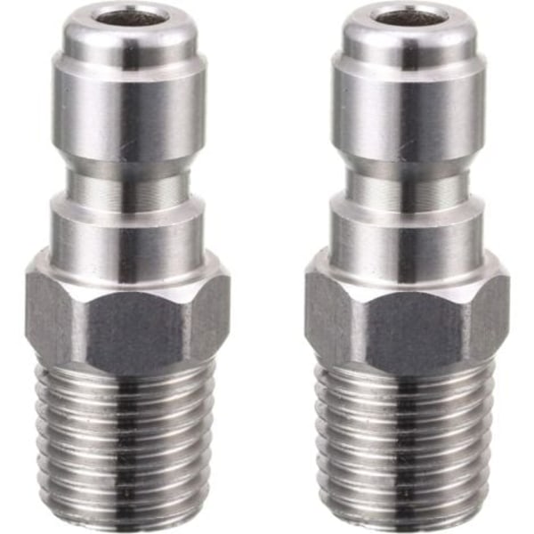 Kobling til højtryksrenser, hurtigkoblingsstik, 1/4\" NPT han-tilslutning, 5000 PSI, 2-pak