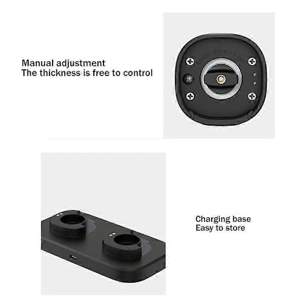 Elektrisk Salt- og Pepperkvern Sett - USB Oppladbar Base, Gjenfyllbar Krydder, Automatisk Salt & Pepper Svart