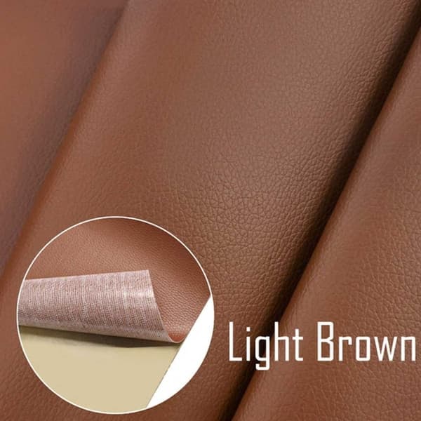 XJ Självhäftande Läder Reparationslapp Dekor Patch för Soffa Brun 2st 20x30cm Ark