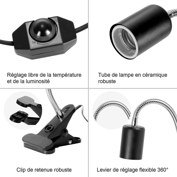 XJ-Matelilämmittelylamppu 2 Uva Uvb Lampulla 25w 50w Pitkä Pohja Kilpikonnalamppu 360 Kierto Kilpikonnille Matelijoille Liskoille Käärmeille Ch [kk]