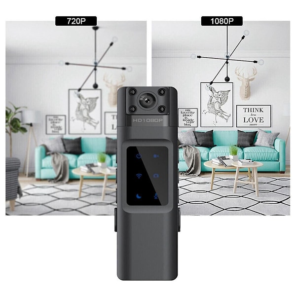 XJ-1080p Bærbar Kamera med Klips Mini DV Opptaker Opptakspenn 180 Graders Roterende Linse Infrarød Ni