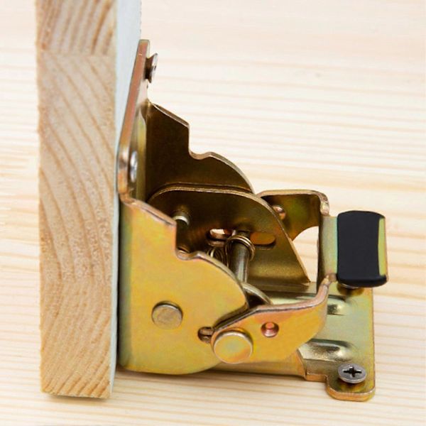 4 Pcs Self-Locking Hinges Strong Bearing Capacity Iron Folding Hinge Table Leg Brackets Folding Tools JIKAIX