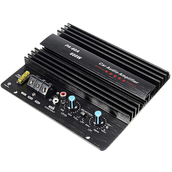 XJ-12v 600w Bilforstærkerkort Pa-60a Subwoofer Kredsløbsmodul Bil Effektforstærker, sort