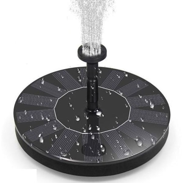 Soldriven vattenfontän 16 cm Svart 150