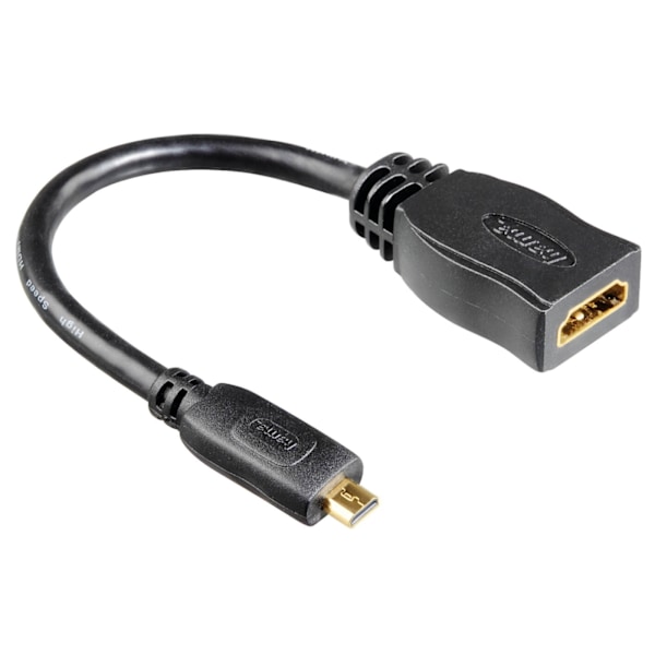 XJ-Hama Adapteri HDMI Micro D-HDMI Uros-Naaras Kulta Musta