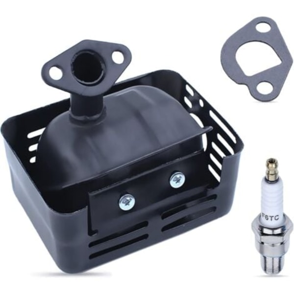 Avgasljuddämpare Kit för Honda GX200 GX160 GX120 GX140, Avgasrör med Rör + Packning + Tändstift Ersättningsdelar Motorljuddämpartillbehör