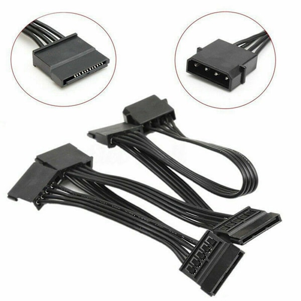 XJ-6x 4-pin Ide Til 5-port Strømforsyningskabel 4-pin Molex Til Multi Sata Port 18awg Ledning Strømkabel Til Ha