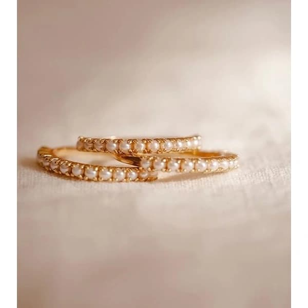 14K forgyldt Cubic Zirconia stabelbar evighedsring størrelse 5-9
