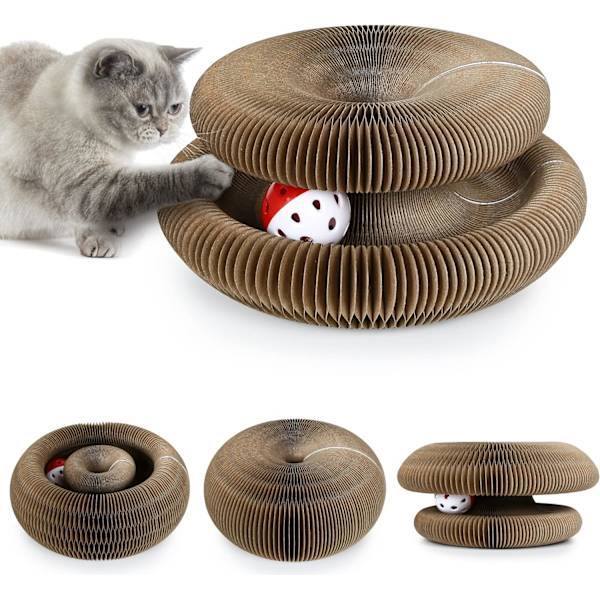 2-pack Cat Scratch Board with Magic Ball, Toy with Bell, Interactive Activity Toy for Cats