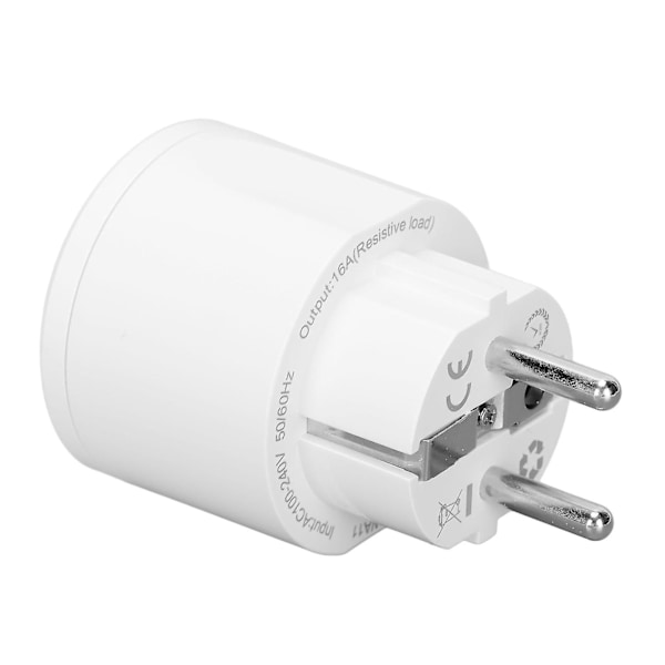 XJ-Smart WiFi-uttag 16A med timerfunktion, röststyrning, fjärrkontroll - EU-kontakt AC 100-240V