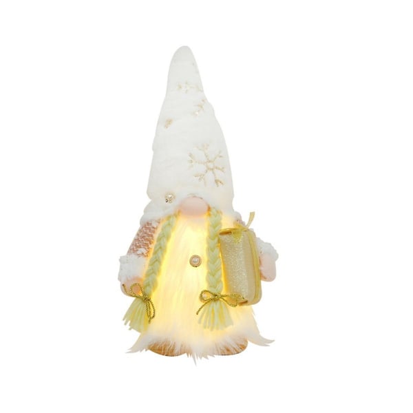 Jul Tomtar Plysch För Juldekoration Rudolph Docka Med LED-Ljus Ansiktslös Alv Ornament Jul