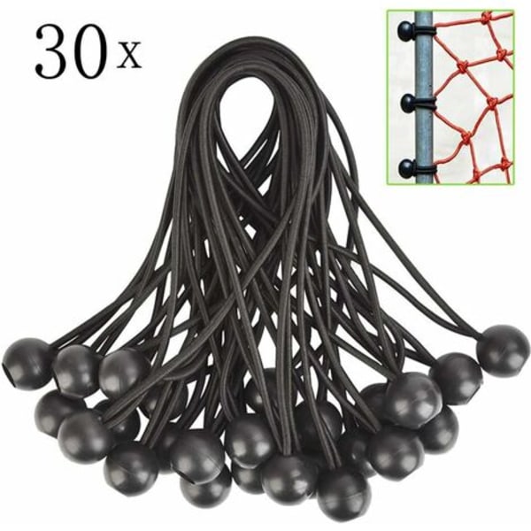 XJ-30 kpl Bungee-nyöri, kuminauha pallolla, pressuille, paviljongille, teltoille, verhoille, puutarhaverkoille. Kasvihuonepeitteet, peräkärryn peitteet.