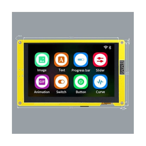 XJ-Esp32-s3 5-tommers Ips 800x480 Rgb Lcd Tft Display Modul Hmi 8m Psram 16m Flash Wifi Bt Smart Skjerm