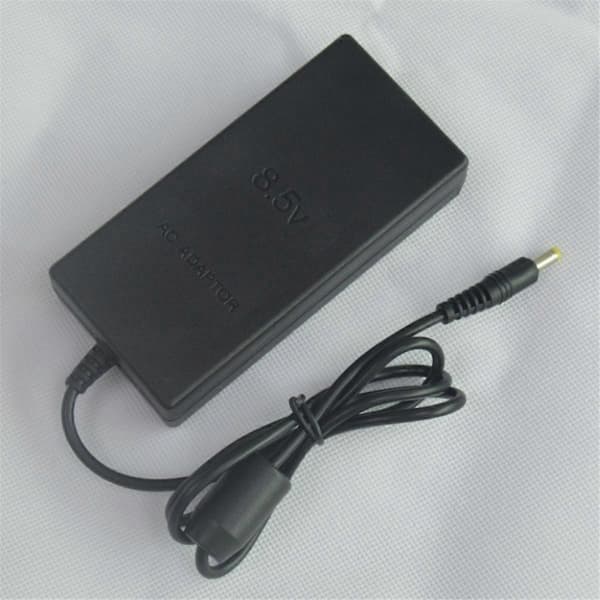 AC-strömadapter, kompatibel med PS2 Slim EU-kontakt, 2-vägs DC 8.5V
