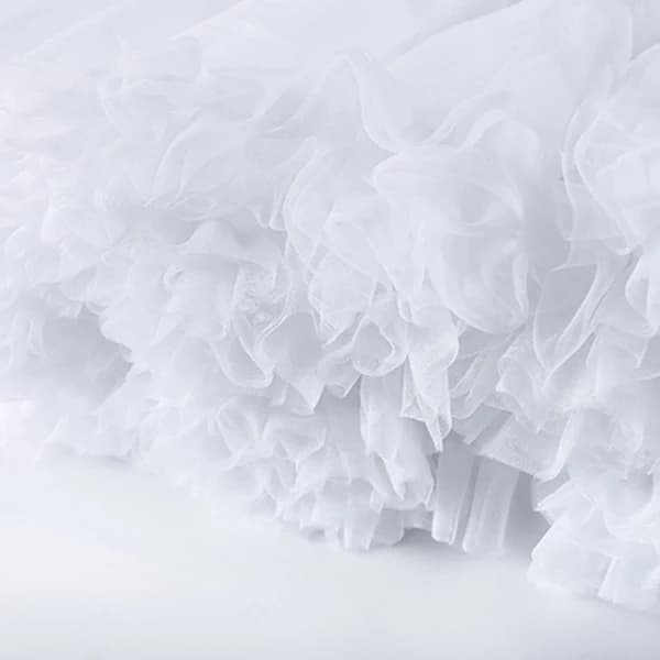 Kvinner Jenter Volang Kort Underskjørt Solid Hvit Farge Fluffy Bubble Tutu Skjørt P