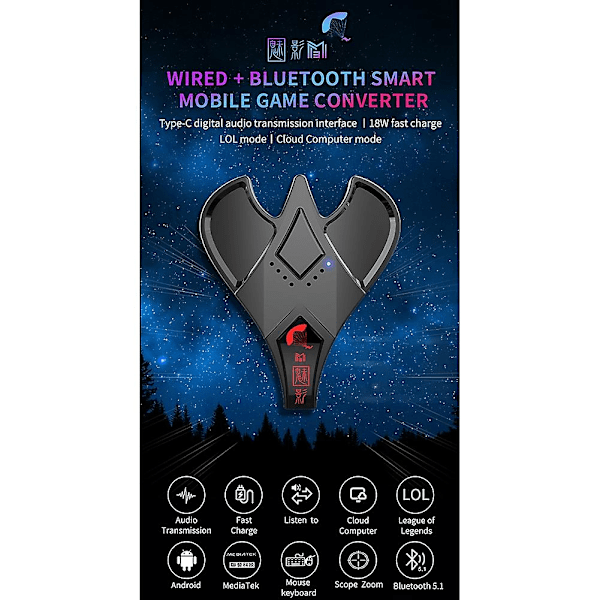 XJ-M3 Plug And Paly Gamepad Pubg Mobilkontroller Gaming Tastatur Mus Konverter Bluetooth 5.0 For A