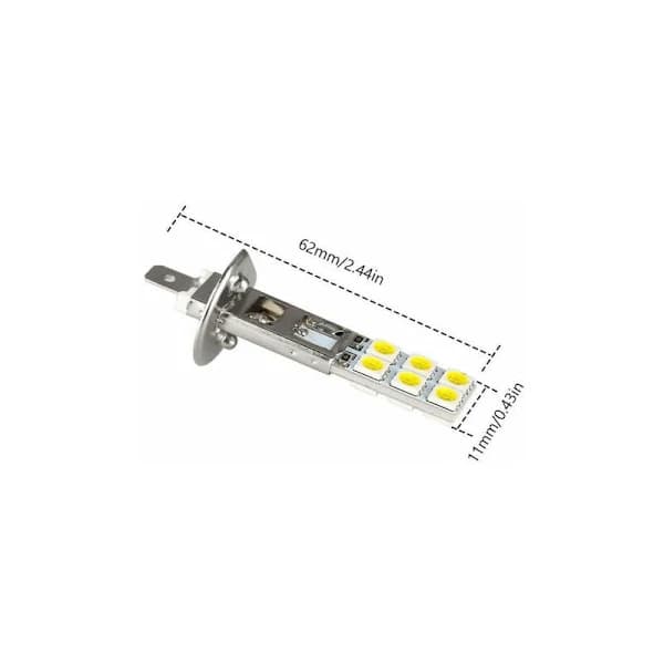 4 stk LED H1 LED 12V 6000K Hvit 55W LED Bil Tåkelys Kjørelys LED Frontlyspære