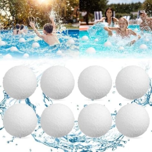 8-pack skumbadbollar för spa, skumdämpare för pool, oljeabsorberande svampar och flytande rengöringstillbehör