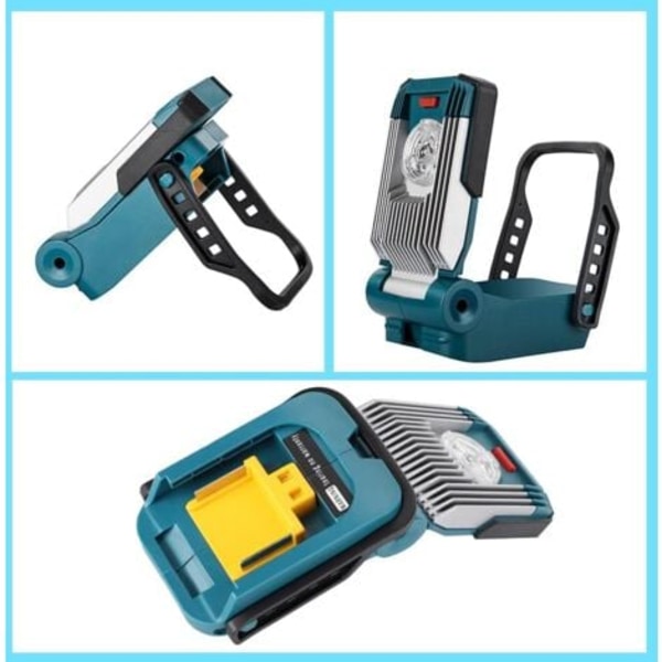LED Arbetslampa Portabel Spotlight, 420LM 9W Byggarbetsplatsbelysning Kompatibel med Makita Drivna Arbetslampor, Sladdlös Nödbelysning Utomhus Inomhus Säkerhet Li