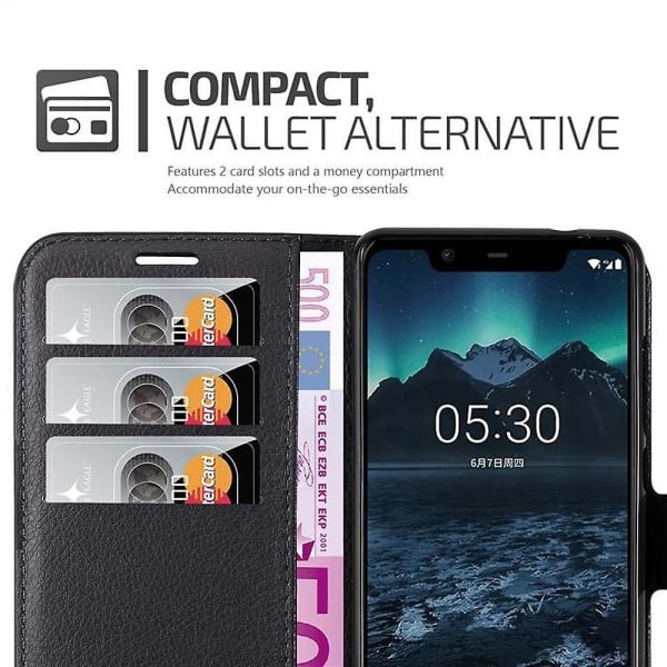 Nokia 5.1 Etui - med kortpladser og stativfunktion