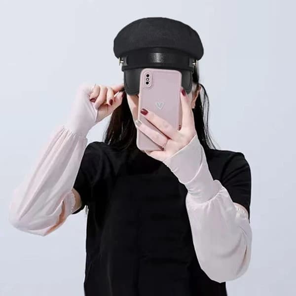 Ice Silk Sleeves Lösa Armärmar VIT vit
