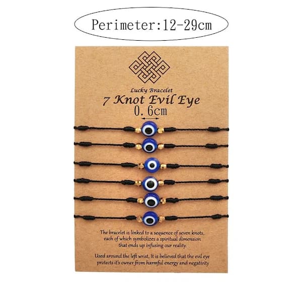 Onde Øje Armbånd Justerbart Vævet Armbånd SORT B B BLACK B-B